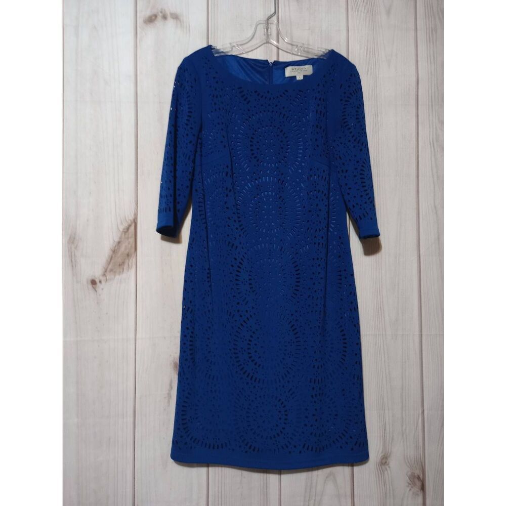 Tahari Arthur Levine Dress‎ Ladies 8 Blue Midi